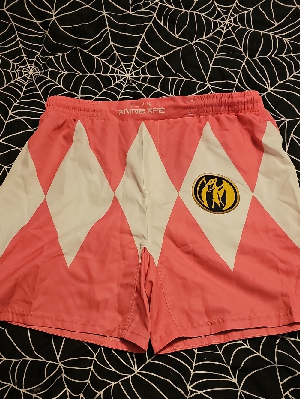 Anime Ape Pink Power Ranger Gym Shorts, XL